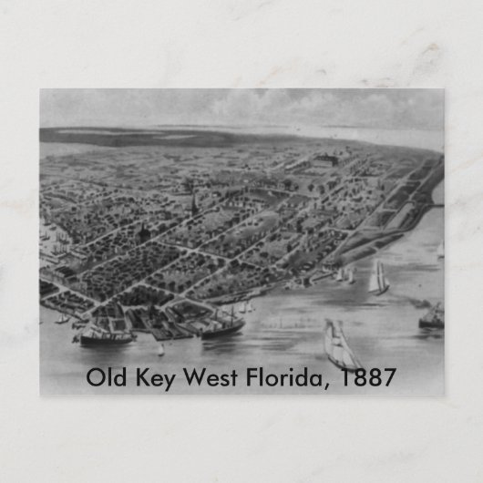 Old Key West Florida Post Card, 1887 Briefkaart (Voorkant)