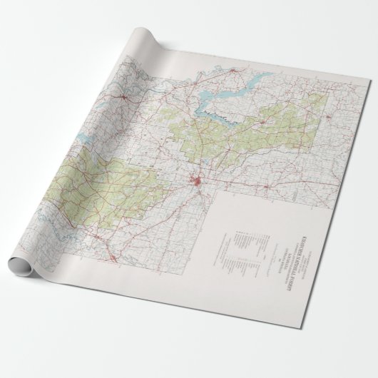 Old Kisatchie National Forest Map (1967)  Cadeaupapier (Uitgerold)