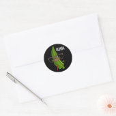 Old-kra Funny Okra Pun Dark BG Ronde Sticker (Envelop)