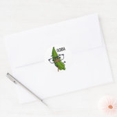 Old-kra Funny Okra Pun Ronde Sticker (Envelop)
