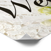 Old lace with white flowers sign poster (Hoek)