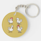 Old lady Chicken Sleutelhanger (Achterkant)