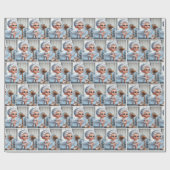 Old Lady Cooling Off In Front of a Retro Fan Cadeaupapier (Vlak)