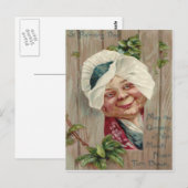 Old Lady Smile Shamrock Fence Bonnet Briefkaart (Voorkant / Achterkant)