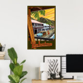 Old Lahaina, Hawaii Surf Travel Poster (Thuiskantoor)
