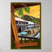 Old Lahaina, Hawaii Surf Travel Poster (Voorkant)
