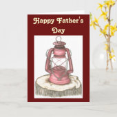 Old Lantern Vaderdag Kaart (Gele Bloem)