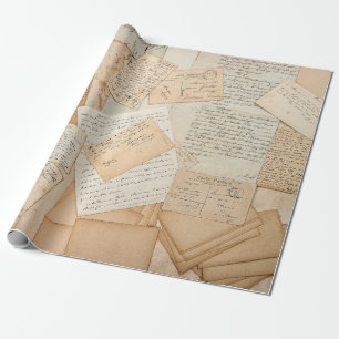 Old letters, handwritings, vintards postcards, e cadeaupapier