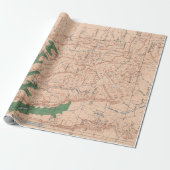 Old Lewis and Clark National Forest Map (1900) Cadeaupapier (Uitgerold)