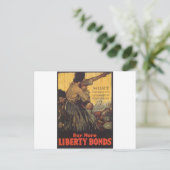 Old "Liberty Bonds" US War Poster c. 1918 Briefkaart (Staand voorkant)
