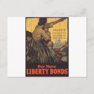 Old "Liberty Bonds" US War Poster c. 1918 Briefkaart
