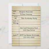 Old Library Card 76th Birthday Party Kaart (Voorkant)