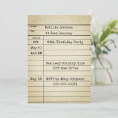 Old Library Card 94th Birthday Party Kaart (Staand voorkant)