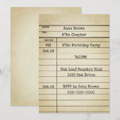 Old Library Kaart 87th Birthday Party (Voorkant / Achterkant)