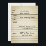 Old Library Kaart 90th Birthday Party<br><div class="desc">De openbare sjabloon van de bibliotheekkaart met gestempelde data in retro-gestempelde doopvontstijl voor het 90ste verjaardagsfeest terugkeren. De ouderdom van de geboorte kan veranderen. Alle tekst kan worden bewerkt.</div>