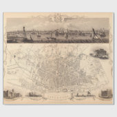 Old Liverpool England Map (1851) UK City Cadeaupapier (Vlak)
