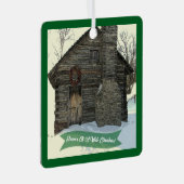 "OLD LOG CABIN IN SNOW" CHRISTMAS ORNAMENT (Voorkant Rechts)
