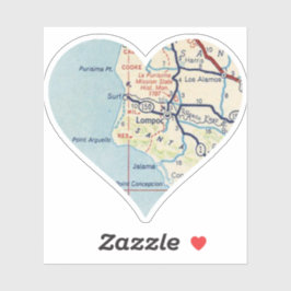 Old Lompoc California Map Sticker