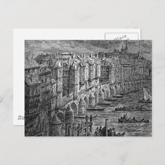 Old London Bridge 1694 Briefkaart (Voorkant / Achterkant)