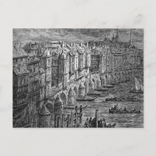 Old London Bridge 1694 Briefkaart (Voorkant)