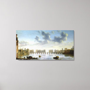 Old London Bridge (olie), c.1630 Canvas Afdruk
