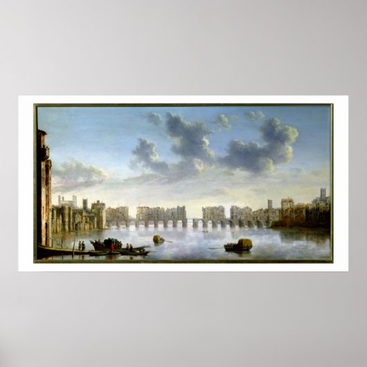 Old London Bridge (olie), c.1630 Poster (Voorkant)