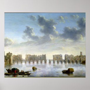 Old London Bridge (olie), c.1630 Poster