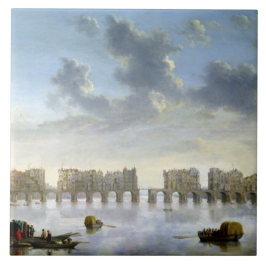 Old London Bridge (olie), c.1630 Tegeltje (Voorkant)