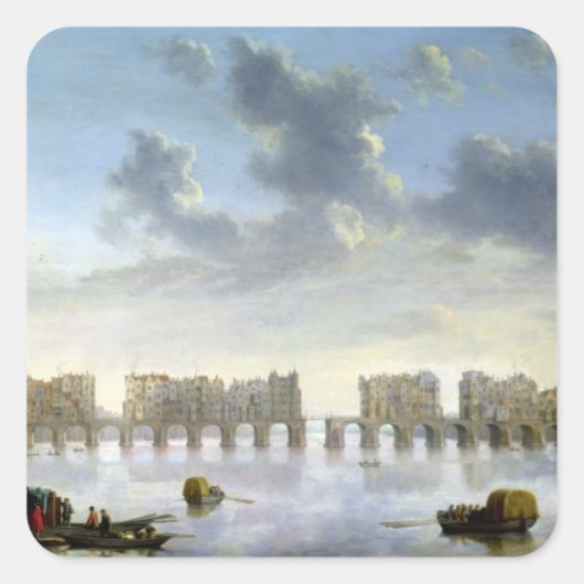 Old London Bridge (olie), c.1630 Vierkante Sticker (Voorkant)