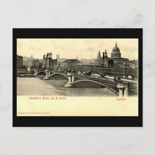 Old London Briefkaart - Blackfriars Bridge (Voorkant)