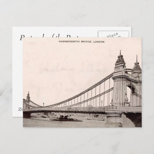 Old London Briefkaart - Hammersmith Bridge (Voorkant / Achterkant)