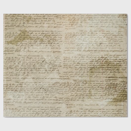 Old Love Letter Wrapping Paper Roll Cadeaupapier (Vlak)