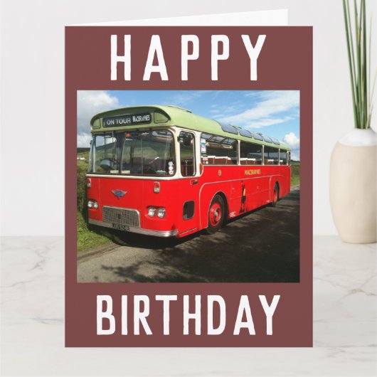 Old MacBraynes Bus op het eiland Bute in Schotland Kaart (Voorkant)