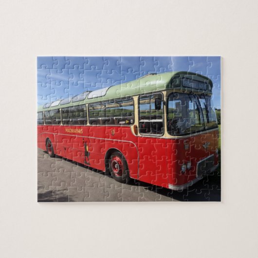 Old Macbraynes Bus op het eiland Bute Legpuzzel (Horizontaal)