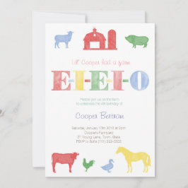 Old MacDonald Birthday, Petting Zoo Party nodigt u Kaart