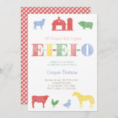 Old MacDonald Birthday, Petting Zoo Party nodigt u Kaart (Voorkant / Achterkant)