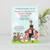 Old MacDonald EIO Boerderij Barnyard Baby shower Kaart (Staand voorkant)