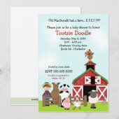 Old MacDonald EIO Boerderij Barnyard Baby shower Kaart (Voorkant / Achterkant)