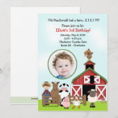 Old MacDonald EIO Boerderij Barnyard Birthday PHOT Kaart (Voorkant / Achterkant)