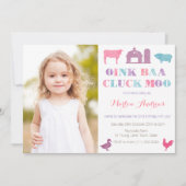 Old MacDonald Farm Animals Party Cards Afbeelding Kaart (Voorkant)