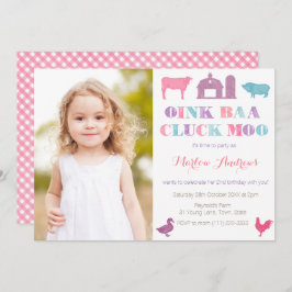 Old MacDonald Farm Animals Party Cards Afbeelding Kaart