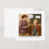 Old MacDonald, first grader, fails English. Kaart (Voorkant / Achterkant)