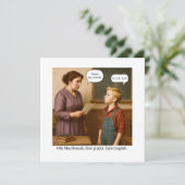 Old MacDonald, first grader, fails English. Kaart (Staand voorkant)