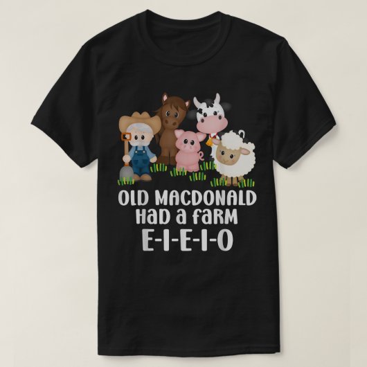 Old MacDonald Had a Farm EIEIO Nursery Song Toddle T-shirt (Design voorkant)