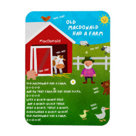 Old MacDonald Had a Farm Nursery Rhyme Magnet Magneet