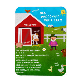 Old MacDonald Had a Farm Nursery Rhyme Magnet Magneet