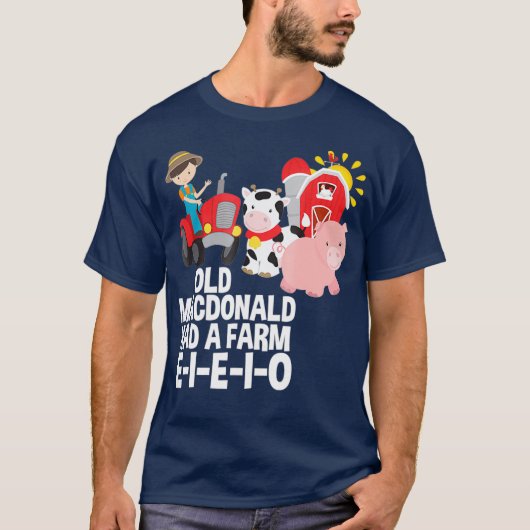 Old MacDonald had een Boerderij EIO Nursery Rhyme T-shirt (Voorkant)