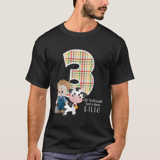 Old MacDonald had een Boerderij EIO Nursery Song 3 T-shirt (Voorkant)