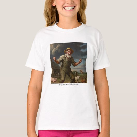 Old MacDonald had een koe. T-shirt (Voorkant)