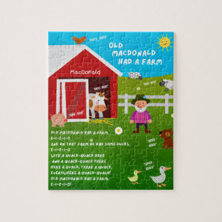 Old MacDonald Kinderrijmpje Puzzel